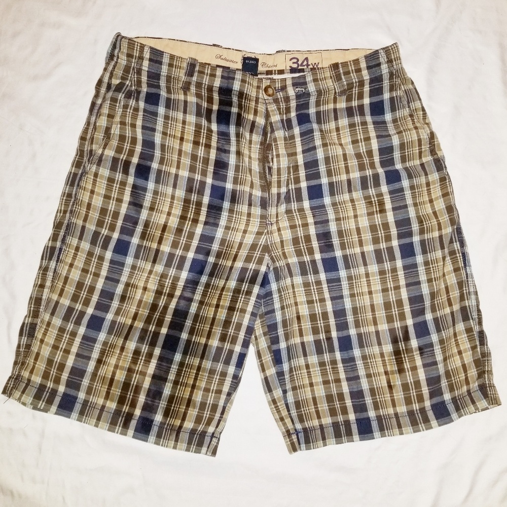 Men's Izod Plaid flat front shorts